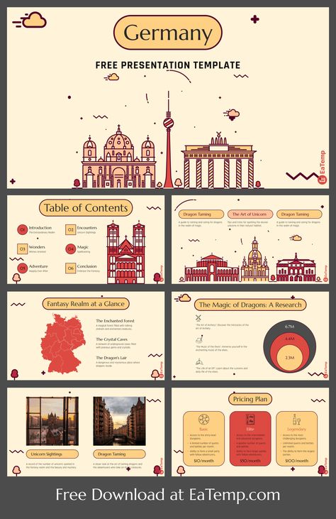 Germany PPT Presentation Template - Free PowerPoint Templates, Google Slides, Figma Deck And Resume Powerpoint Design Ideas, Canva Slides, Best Presentation Templates, Graphic Design Cv, French Wall Art, Powerpoint Tips, Presentation Deck, Powerpoint Free, Design Cv