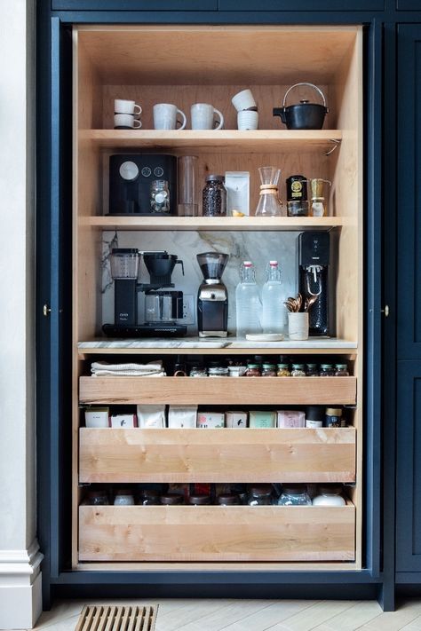 15 Appliance Garage Ideas You Have to Try | Hunker Desain Pantry Dapur, Vsco Room, Coffee Station Kitchen, Interior Boho, Desain Pantry, Kabinet Dapur, Home Coffee Stations, Decor Plants, Kitchen Pantry Design