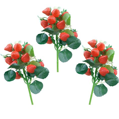 PRICES MAY VARY. Size :The total length is about 10 inches with 5 in wide ,the length of the Strawberry is 1.5 inches with 1.1 in wide,Each cluster comes with 18-20pcs Strawberry and some leaves,with delicate design make the artificial fruit look more natural and lifelike Material:Made of quality plastic,Can keep a long time, never rot, colorfast, can be durable and reusable, just wipe them with wet cloth Home Decoration:Rinlong lifelike Strawberry decor is perfect as centerpieces for dining roo Strawberry Floral Arrangement, Berry First Birthday Party Centerpieces, Strawberry Table Decorations, Strawberry Baby Shower Decorations, Strawberry Baby Shower Centerpieces, Strawberry Theme Centerpieces, Berry First Birthday Party Decor, Strawberry Centerpiece Ideas, Strawberry Baby Shower Theme