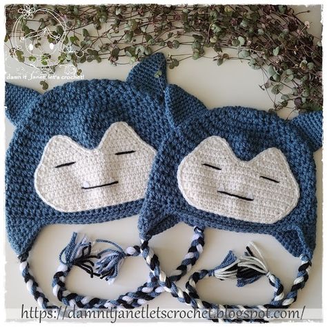 damn it Janet, let's crochet!: Snorlax Earflap Beanie (Pokemon) Pokemon Hat Pattern, Snorlax Beanie, Pokemon Hat, Student Tips, Earflap Beanie, Pokemon Diy, Toddler Beanie, Crochet Romper, Adorable Crochet