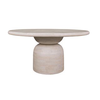 Features: new 60 Round Dining Table, Geometric Side Table, Wood Pedestal, Whitewash Wood, Pedestal Dining Table, Solid Wood Dining Table, Furniture Dining Table, Solid Mango Wood, Table Seating