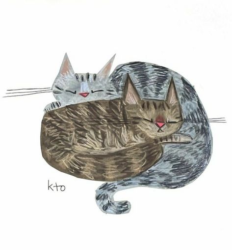 Karen Obuhanych Grey Cat Illustration, Arte Punk, Grey Cat, Cat Pose, Cat S, Cats Illustration, Cut Paper, Lucky Cat, Cat Painting