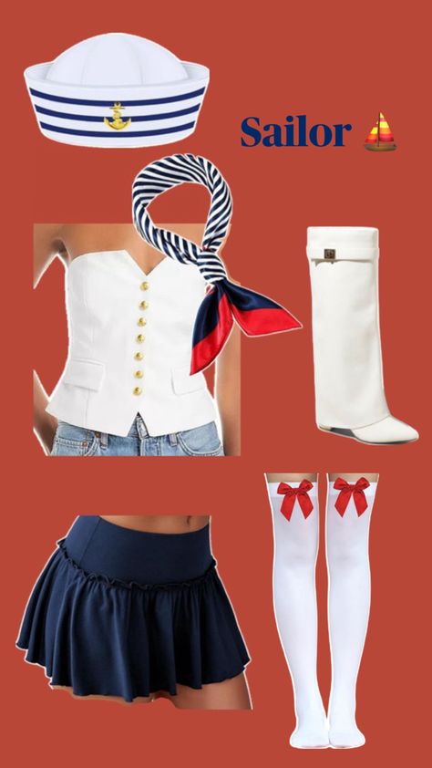 Cute women sailor costume inspo Sailor Costume For Women, Sailor Costume, Costume For Women, Costume Inspo, Cute Woman, Costumes For Women, For Women