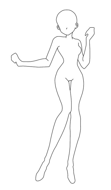 Body Sketches Female Pose, Body Base Drawing Clothing, Female Body Template, Female Base, Human Body Drawing, Anime Drawing Sketches, Body Template, Fashion Illustration Collage, Body Shape Drawing