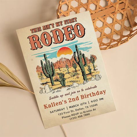 $3.5 | Second Rodeo Western Cowboy 2nd Birthday Invitatio - cowboy birthday, cowboy party, rodeo birthday party, boy rodeo birthday, wild west birthday, wild west party, cowboy ranch birthday, how the west was one, 2nd cowboy birthday Wild West Party Theme, Cowboy Birthday Party Invitations, Wild West Birthday Party, Second Rodeo, Cowboy Themed Birthday Party, Western Invitations, Wild West Birthday, Rodeo Birthday Parties, School Guide