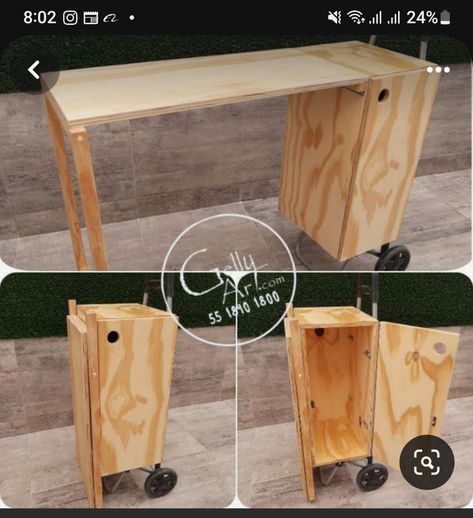 Roda Gerobak, Gerobak Dorong, Diy Garage Door, Homemade Tables, Diy Sofa Table, Kitchen Design Modern White, Diy Garage Storage, Wooden Pallet Projects, Diy Cardboard Furniture