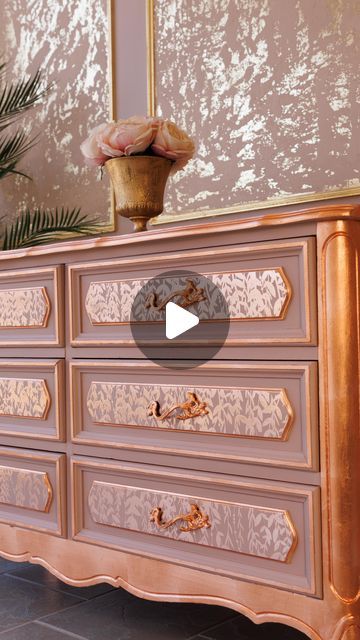 Katarina Hernandez on Instagram: "Using my new rose gold foil transfer “In The Field” and my new metal pull handles “Aureate” @redesignwithprima 
All products available on our website KachaFurniture.com
.
.
." New Metal, Furniture Rehab, Rose Gold Foil, Pull Handle, Gold Foil, Foil, Rose Gold, New Homes, Furniture