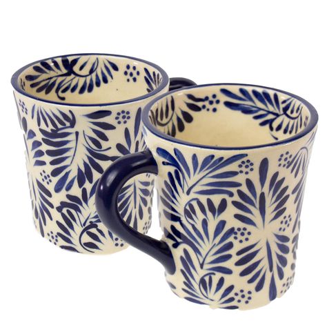 PRICES MAY VARY. Hand painted in Mexico using traditional pottery techniques. Bright, colorful, unique, dinnerware is perfect for housewarming and wedding gifts! Lead-free, dishwasher and microwave safe, this richly-colored mug shaped like a beaker is handcrafted and painted by Mexican artisans. While a very functional piece, the outside, inside, and handle are covered with a textured pattern making each piece unique. 4 inches tall. About the Maker There’s no sign to find the small family-owned Talavera Pattern, Unique Dinnerware, Pottery Set, Traditional Pottery, Hand Painted Pottery, Fine Ceramic, Pottery Techniques, Custom Cups, Mexican Pottery