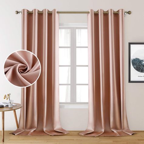 Blush Pink Curtains Living Room, Blush Curtains Living Room, Silk Curtains Bedroom, Pink And Gold Curtains, Curtain Styles Ideas, Curtains Styles Ideas, Gold Curtains Living Room, Rose Gold Curtains, Rose Gold Bed