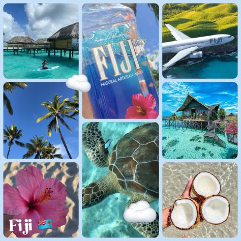 Mini collage of Fijis most gorgeous places Fiji Islands Aesthetic, Fiji Aesthetic, Fiji Honeymoon, Fiji Vacation, Adventure Goals, Fiji Travel, Barbie Summer, Travel Collage, Fiji Islands