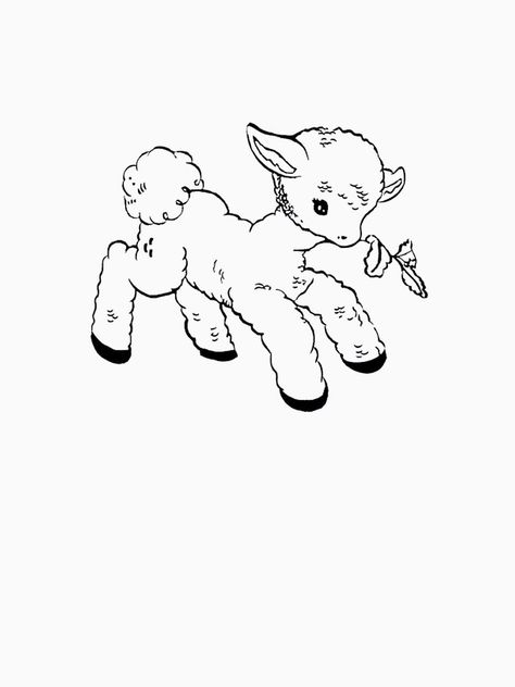 Lamb Tattoo Stencil, Yung Lean Poison Ivy, Yung Lean Tattoo Ideas, Baby Lamb Tattoo, Cute Lamb Drawing, Lamb Doodle, Yung Lean Tattoo, Lamb Illustration, Lamb Drawing