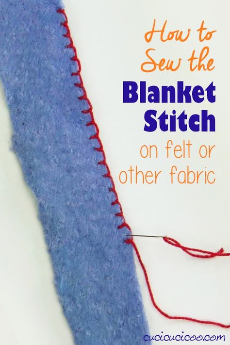 Learn how to blanket stitch on felt or other fabrics for a pretty edging on your sewn projects. Video and tutorial show how to hand sew blanket stitch on one or more layers on a straight edge or round piece! #handsew #blanketstitch #embroidery How To Blanket Stitch, Snowflakes Embroidery Pattern, Sewn Projects, Sew Blanket, Thread Craft, Hand Sewing Projects, Basic Embroidery Stitches, Sewing Stitches, Felt Food