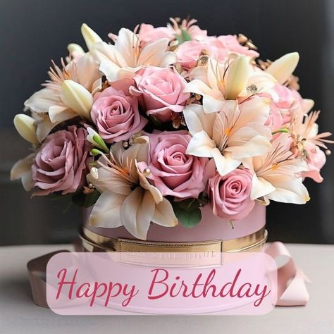 Happy Birthday Flower Cake, Happy Birthday Bouquet, Happy Birthday Wishes Pics, Happy Birthday Floral, Happy Birthday Flowers Wishes, Birthday Wishes Pics, Birthday Flowers Bouquet, Birthday Wishes Flowers, Birthday Greetings Friend