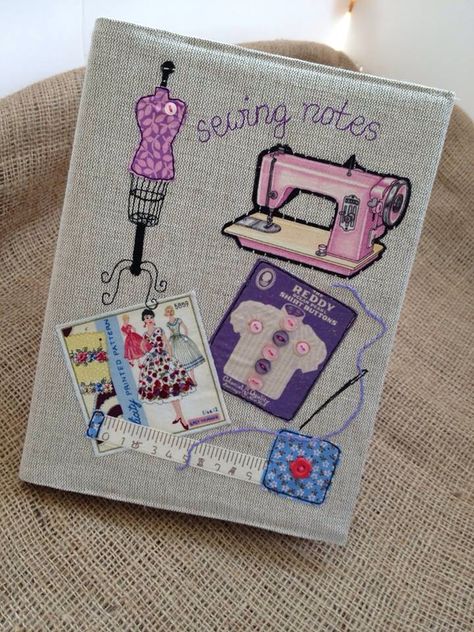 Creative Book Cover Designs, Creative Book Covers, Fabric Book Covers, Fashion Illustration Collage, Sewing Easy Diy, Free Motion Embroidery, Handmade Embroidery Designs, Book Markers, Bullet Journal Lettering Ideas