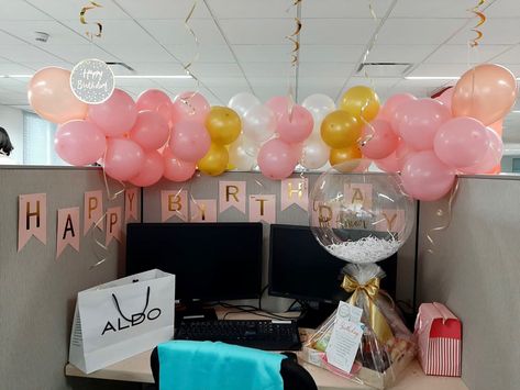 Decorate Coworkers Desk For Birthday, Birthday Decoration For Office, Cubicle Birthday Decorations Desks, Cubical Birthday Decor, Birthday Work Desk Decorating Ideas, Birthday Desk Decorations Offices, Birthday Cubicle Decorations, Office Birthday Decorations For Boss, Office Birthday Decorations Desks