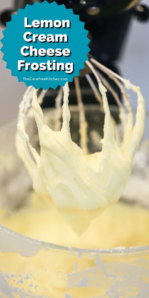 Cream Cheese Fristing, Lemon Cake Icing, Lemon Cake Frosting, Lemon Frosting Recipes, Lemon Icing Recipe, Lemon Cream Cheese Icing, Cream Cheese Icing Recipe, Lemon Whipped Cream, Cheese Frosting Recipe