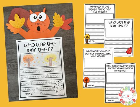 Fall Writing Craftivity, Fall Writing Craft, The Leaf Thief, Fall Writing Activities, November Books, Writing Craftivity, Fall Writing, November Activities, Literacy Day