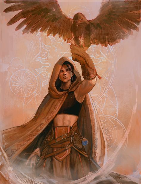 Falconer Fantasy Art, Hawk Fantasy Art, Falconry Aesthetic, Hawk Aesthetic, Fantasy Ocs, Photoshop Painting, Beautiful Aesthetic, Dnd Art, Traditional Paintings