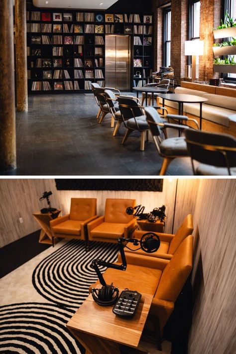 Imagine a 1970s listening bar in Tokyo – with a lounge for networking and a podcasting studio equipped for 2024. This SoHo space merges Japanese interior design with modern creativity. Designed by AUTEC and Audio-Technica, it’s perfect for those who appreciate modern Japanese interior design with a retro twist. Mid Century Music Studio, Japanese Record Bar, Retro Interior Design 1970s, Retro Apartment Decor, Podcasting Studio, Listening Bar, Retro Apartment, Modern Japanese Interior, Cold Tea