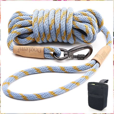 DogLemi Long Leash for Dogs Training, 15 ft Dog Rope Leash, Super Light Tie Out Check Cord, Heavy Duty Pet Recall Outside Tra Long Leash Training, Leash For Dogs, Dogs Walking, Dog Accesories, Dog Leash Training, Aussie Shepherd, Easy Pets, Rope Dog Leash, Dogs Training