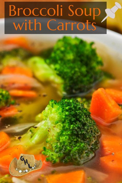 Broccoli Soup with Carrots Recipe Recipe For Broccoli Soup, Broccoli Carrot Soup, Broccoli And Carrot Soup, Soup With Carrots, Recipe For Broccoli, Broccoli Carrot, Broccoli Soup Recipes, Carrots Recipe, Broccoli Soup