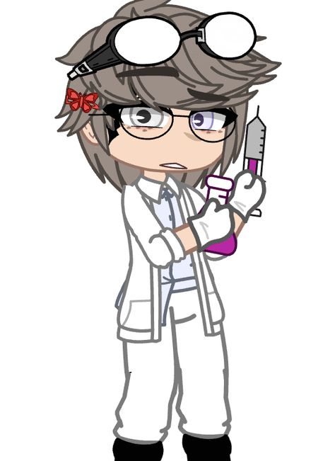 Scientist Gacha Club, Gacha Club Job Outfits, Gacha Scientist Outfit, Gacha Club Lab Experiment Oc, Gacha Club Scientist Outfit, Scientist Outfit, Slasher Oc, Gacha Characters, Gacha Clothes