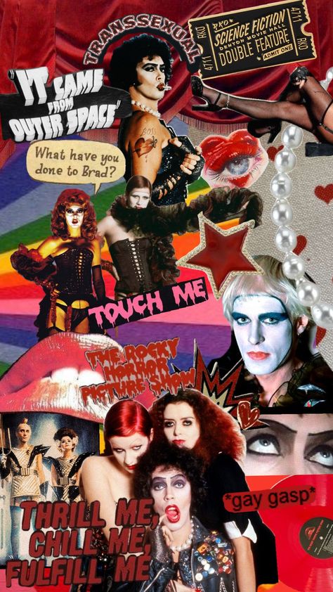 Rocky Horror #rockyhorrorpictureshow #rockyhorrorpictureshow #drfrankenfurter #timcurry #queer Rocky Horror Picture Show Background, Magenta Rocky Horror, Season Wallpapers, Rocky Pictures, Halloween Pin Up, Horror Drawing, Rocky Horror Show, Tim Curry, Fairy Wallpaper