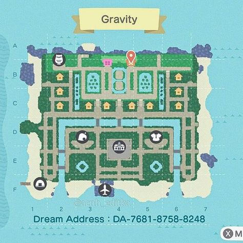 Best Island Layout Animal Crossing, Animal Crossing Map Layout Ideas City, Animal Crossing Terraforming Ideas Map, Animal Crossing Island Inspiration Layout, Acnh Island Map Layout Ideas City, Anch Map Layout, Animal Crossing Neighborhood Layout Map, Acnh No Terraforming Island, Anch Layout Ideas