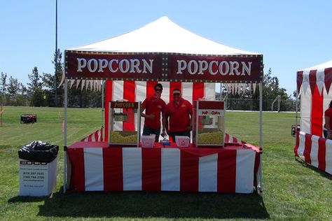 10' x 10' Popcorn Concession Booth Popcorn Booth Ideas, Concession Stand Ideas, Popcorn Vendor, Diy Concession Stand, Carnival Popcorn, Parent Council, Corn Ideas, School Fall Festival, Pumpkin Carve