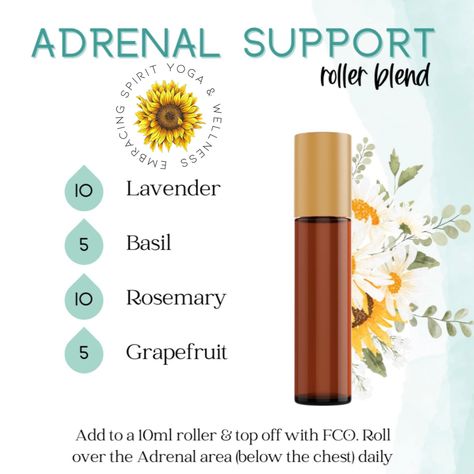 adrenal fatigue Adrenal Essential Oil Blend, Adrenal Fatigue Roller Blend, Adrenal Fatigue Essential Oil Blend, Essential Oils For Adrenal Support, Essential Oils For Adrenal Fatigue, Adrenal Fatigue Essential Oils, Adrenal Gland, Roller Bottle Recipes, Adrenal Support