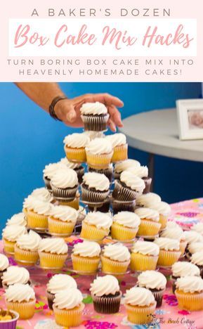 Super Moist Cupcakes Box Cake, Easy Party Themes, Box Cake Mix Hacks, Kid Friendly Food Ideas, Doctored Cake Mix Recipes, Cake Mix Hacks, Low Calorie Cake, Cranberry Fluff, Cake Mix Cupcakes