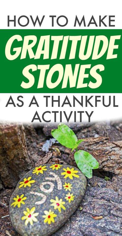 Gratitude Art Project, Thankful Activities For Kids, Stone Painting For Kids, Thankful Preschool, Easy Stone Painting, Gratitude Rocks, Gratitude Stones, Gratitude Crafts, Thankful Activities