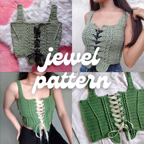 Knit Corset Pattern, Easy Crochet Corset, Crochet Genie, Crochet Corset Top Pattern Free, Crochet Underbust Corset, Crochet Corset Pattern Free, Crochet Corset Pattern, Corset Crochet Pattern, Crochet Corset Belt