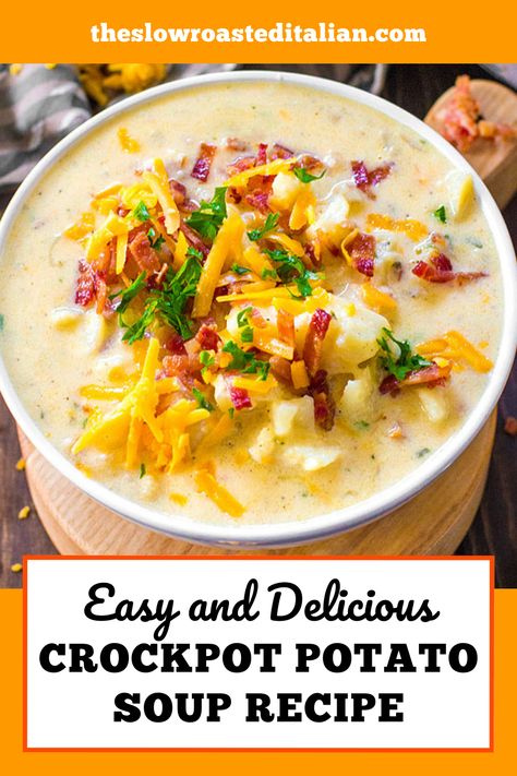 Best Loaded Potato Soup, Outback Potato Soup, Loaded Potato Soup Recipe, Copycat Outback, Slow Cooker Potato, Crockpot Potato, Best Potato Soup, Potato Bacon Soup, Slow Cooker Potato Soup