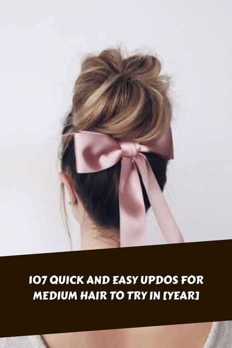 107 Quick and Easy Updos for Medium Hair to Try in [year] Decent Hairstyles, Easy Up Dos, Half Crown Braids, Formal Hairdos, Decent Hairstyle, Amazing Hair Styles, Side Braid With Bun, French Braid Updo, Easy Updos For Medium Hair