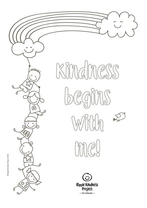 Free Kindness Colouring Page. Great mindfulness activity for kids! Kindness Worksheet, Kindness Worksheets, Kindness Begins With Me, Middle School Health, Teaching Kindness, Math Expressions, Self Esteem Worksheets, Kindness Projects, Kindness Activities