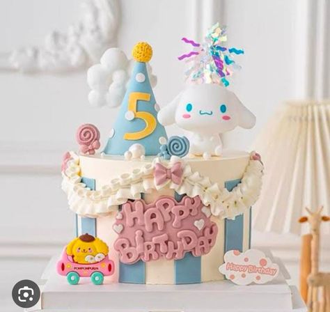 Sanrio Cake Birthday, Cinamoroll Cake, Sanrio Cake, Art Supplies Storage, 8th Birthday, Pusheen, Cake Designs, Cake Topper, Cake Toppers