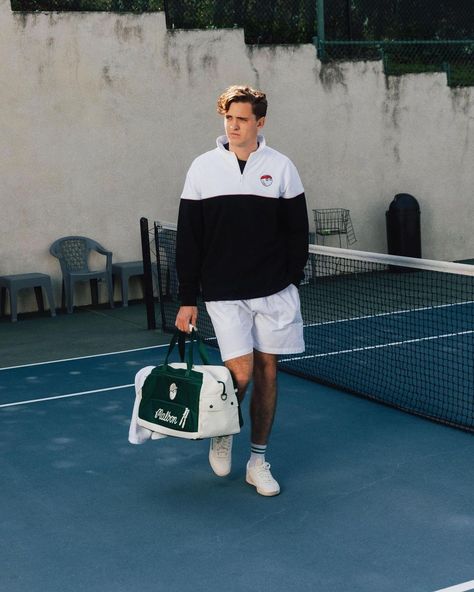 Prince Sports (@princesports) • Instagram photos and videos Vintage Tennis Outfits Men, Men Tennis Outfit, Sporty Elegant Style, Tennis Fashion Editorial, Country Club Dress, Tennis Photoshoot, 90s Sport, Men 90s, Tennis Outfits