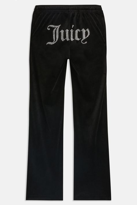 BLACK VELOUR DIAMANTE TRACKSUIT BOTTOM - Tall (XL) / Black Juicy Sweatpants, Juicy Set, Juicy Couture Clothes, Juicy Couture Tracksuit, Casual Chic Outfits, Juicy Couture Pants, Boho Chic Outfits, Track Pant, Style Savvy