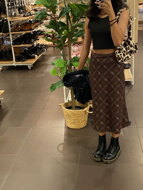 outfit ,, indie ,, fitspo ,, ideas ,, goth ,, grunge ,, cute ,, simple ,, dr martens ,, midi skirt Midi Skirt Chunky Boots, Dr Marten Boots Summer Outfit, Midi Dress Dr Martens, Denim Midi Skirt Doc Martens, Doc Martens Midi Skirt, Dr Martens Midi Skirt, Doc Martin Skirt Outfit, Long Skirt And Docs, Brown Midi Skirt Outfit Aesthetic