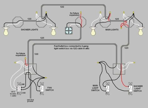 Multiple Light Switch Wiring Diagrams Shepard Hut, Wiring Outlets, Electrical Switch Wiring, 3 Way Switch Wiring, Outlet Wiring, Light Switch Wiring, Basic Electrical Wiring, Motion Light, Home Electrical Wiring