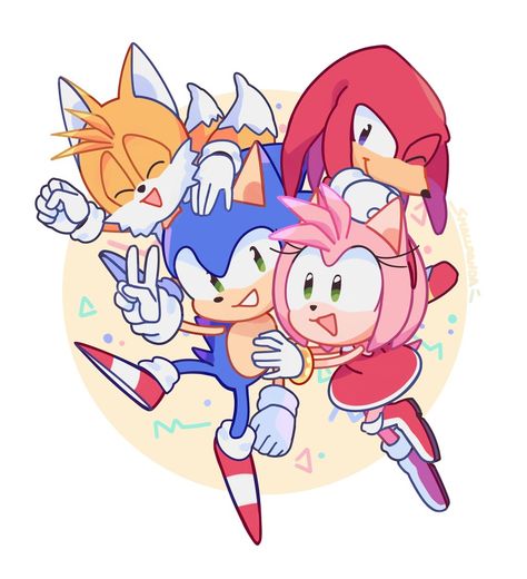 Happy 30th Anniversary, Sonic & Knuckles, Amy The Hedgehog, Sonic Heroes, Tmnt Art, Sonic And Amy, Sonic Fan Characters, Sonic 3, Blue Hedgehog