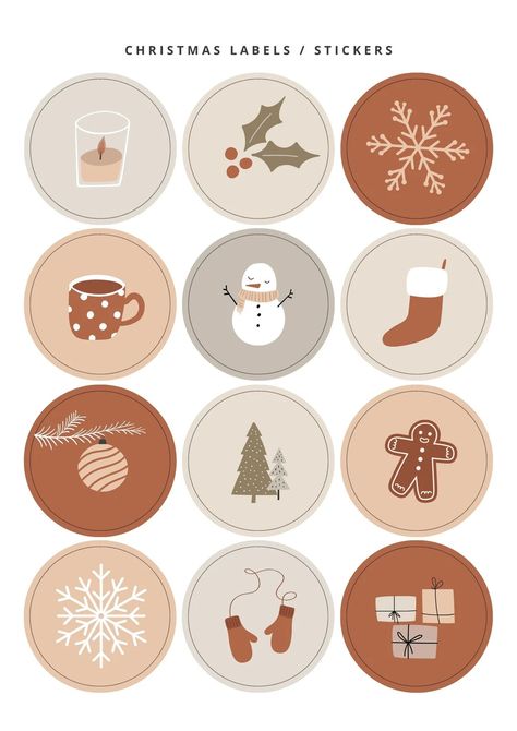 Templates Aesthetic Winter Stickers Printable, Printable Stickers Christmas, Beige Stickers Aesthetic, Christmas Stickers Aesthetic, Christmas Stall Ideas, Christmas Shop Displays, Christmas Stickers Printable, Baby Christmas Crafts, Winter Stickers