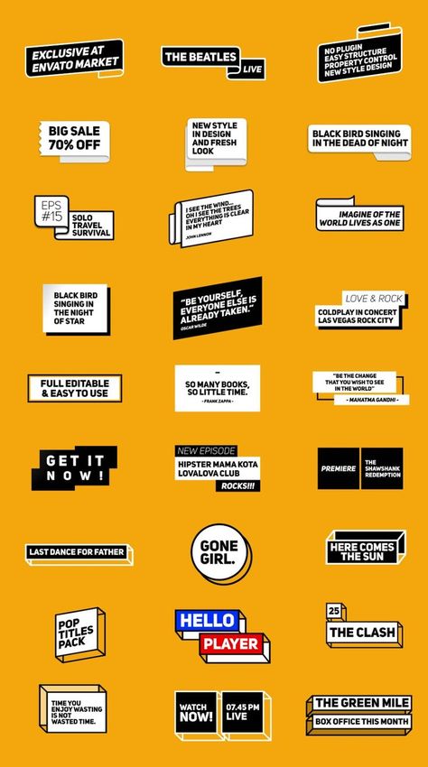 Quotes For Design, Neobrutalism Poster, Title Layout Design, Video Subtitle Design, Instagram Style Design, Pop Up Graphic Design, Now Available Poster Design, Lowerthird Design, Lower Thirds Design Graphics