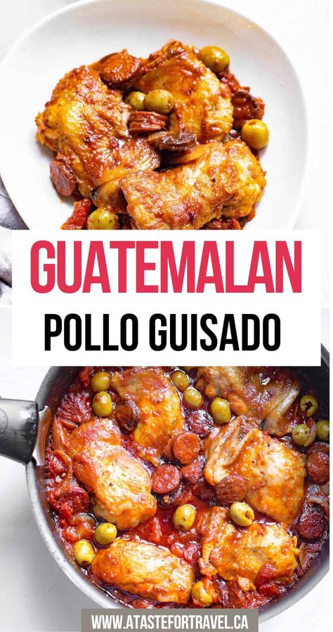 Guatemalan Recipes Authentic, Spanish Chicken Stew, Guatemalan Tamales, Guatemala Recipes, Nicaraguan Recipes, Guatemala Aesthetic, Guatamalan Recipes, Spanish Chicken And Chorizo, Chorizo Stew