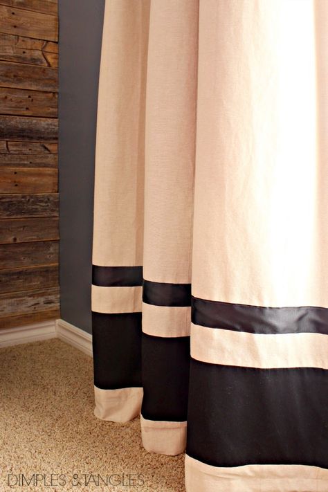 Lengthen Curtains, Farmhouse Curtain Rods, Industrial Curtain Rod, Industrial Curtains, Curtain Tutorial, Light Curtains, Diy Curtain, Theatre Curtains, Ikea Curtains