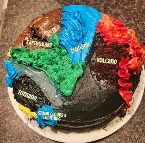 Tornado Themed Cake, Tornado Themed Snacks, Do Nothing Tornado Cake, Tornado Birthday Party, Tornado Themed Birthday Party, Tornado Cake, Construction Birthday Party Food, 5th Birthday Party Ideas, Construction Birthday Parties