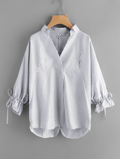 Lantern Sleeved Blouses, Iranian Women Fashion, Blouse Online, Lantern Sleeve, Striped Blouse, Ladies Tops Fashion, Blouse Styles, Daily Outfits, Look Fashion