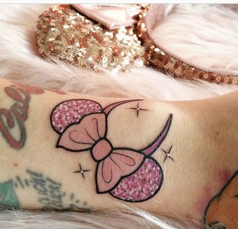 Disney Tattoos Mickey, Tiny Disney Tattoo, Ears Tattoo, Grandchildren Tattoos, Mickey Tattoo, Tiny Finger Tattoos, Mouse Tattoos, Petite Tattoos, Kawaii Tattoo