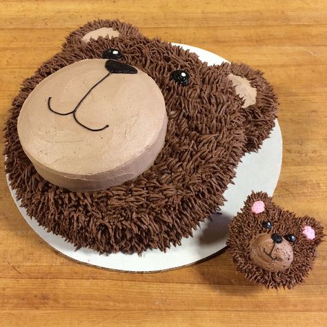 https://flic.kr/p/pkzbfB | photo 5 | Teddy bear face cake and teddy bear cupcake Teddy Bear Face Cake, Bear Face Cake, Cake Out Of Cupcakes, Bear Birthday Cake Ideas, Kids Cake Design, Bear Cake Ideas, Make A Teddy Bear, Teddy Bear Cupcakes, Panda Cupcakes